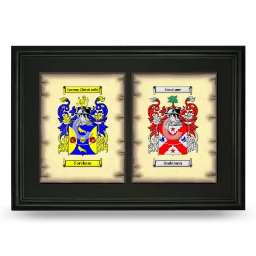 Double Coat of Arms Framed - Black