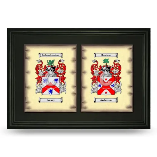 Double Coat of Arms Framed - Black