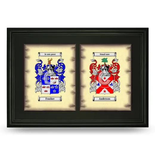 Double Coat of Arms Framed - Black