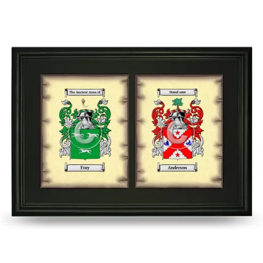 Double Coat of Arms Framed - Black