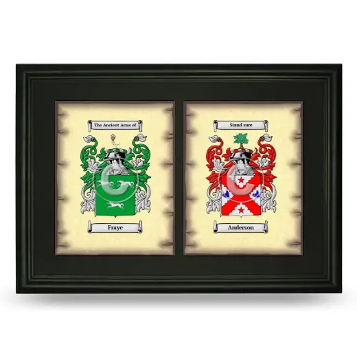 Double Coat of Arms Framed - Black