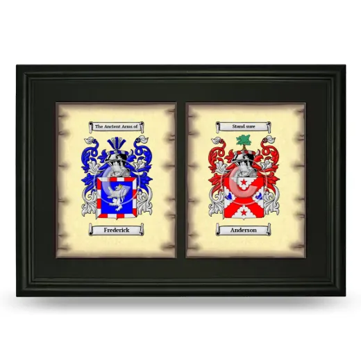 Double Coat of Arms Framed - Black