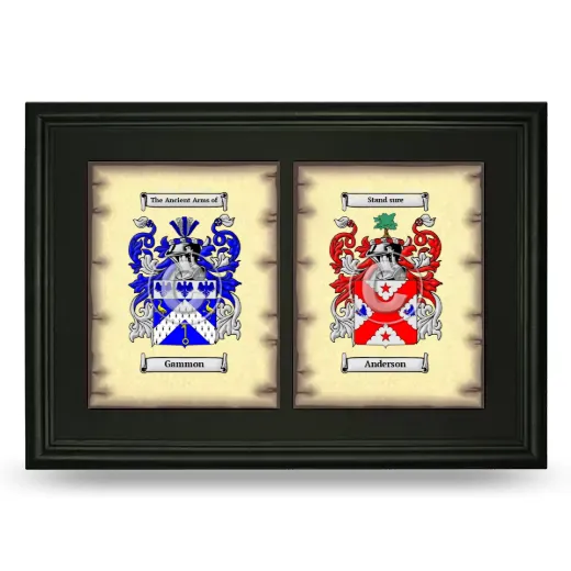 Double Coat of Arms Framed - Black