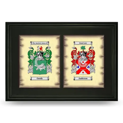 Double Coat of Arms Framed - Black