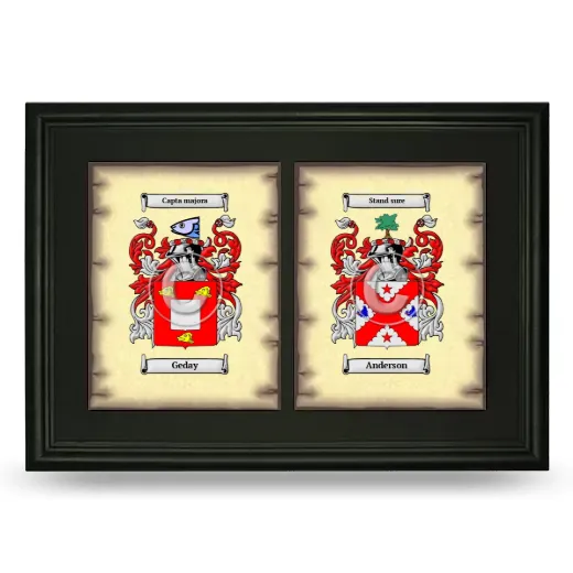 Double Coat of Arms Framed - Black