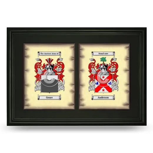 Double Coat of Arms Framed - Black