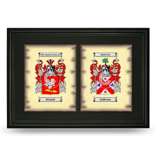 Double Coat of Arms Framed - Black