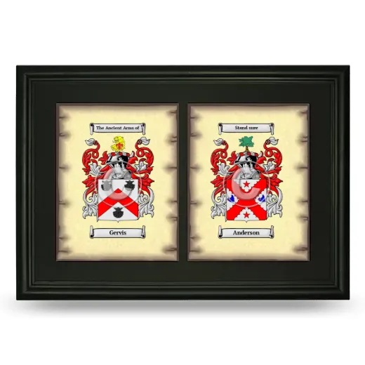 Double Coat of Arms Framed - Black