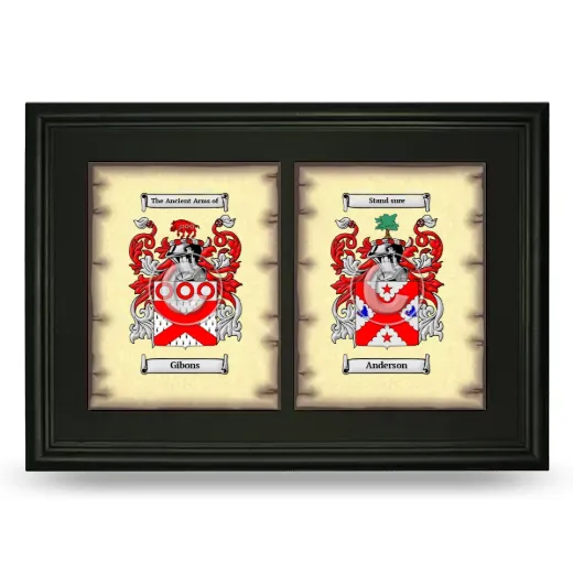 Double Coat of Arms Framed - Black