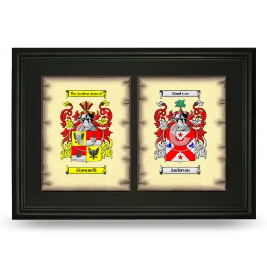 Double Coat of Arms Framed - Black