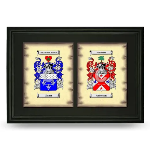 Double Coat of Arms Framed - Black