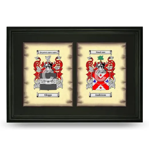 Double Coat of Arms Framed - Black