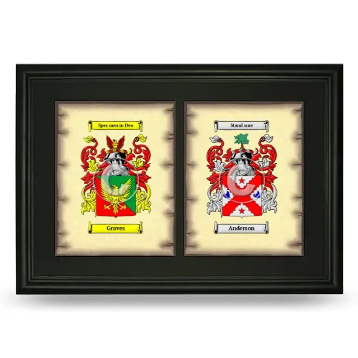Double Coat of Arms Framed - Black