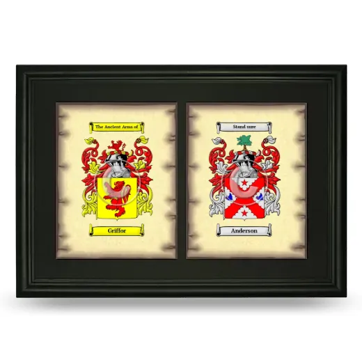 Double Coat of Arms Framed - Black