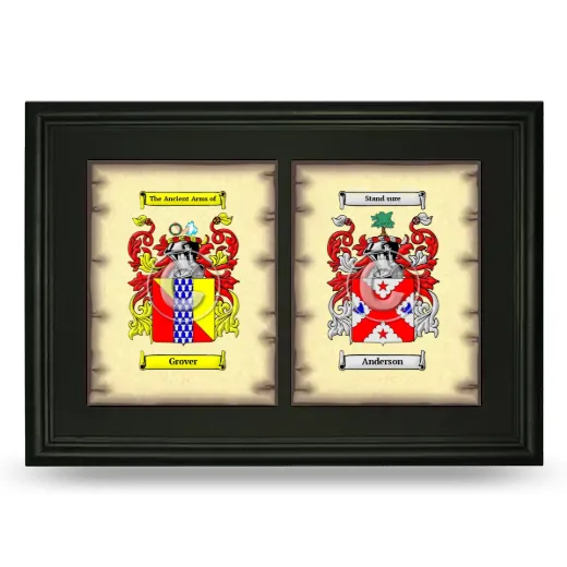 Double Coat of Arms Framed - Black