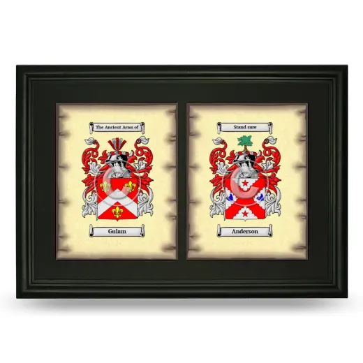 Double Coat of Arms Framed - Black