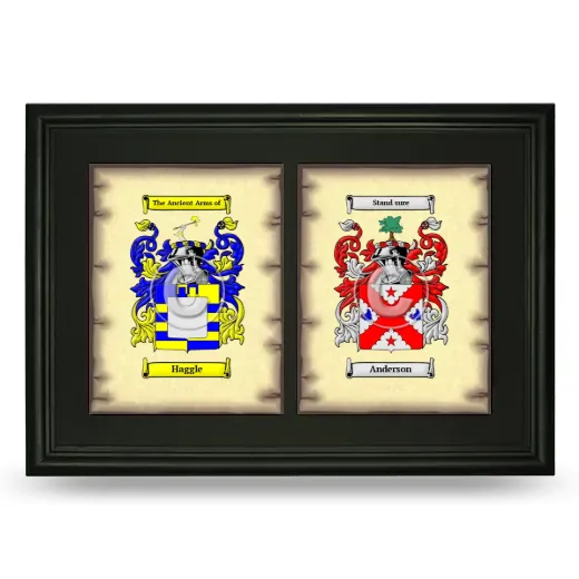 Double Coat of Arms Framed - Black