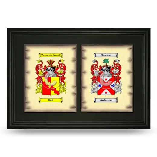 Double Coat of Arms Framed - Black