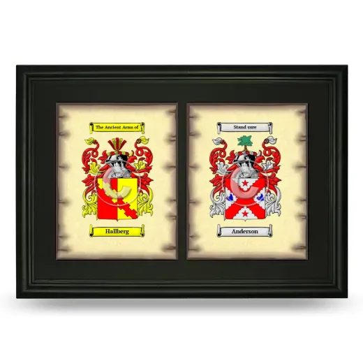 Double Coat of Arms Framed - Black