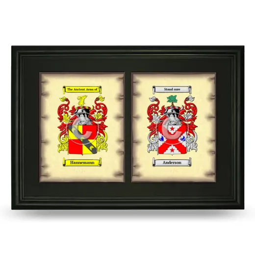 Double Coat of Arms Framed - Black