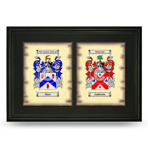 Double Coat of Arms Framed - Black