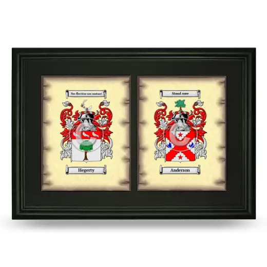 Double Coat of Arms Framed - Black