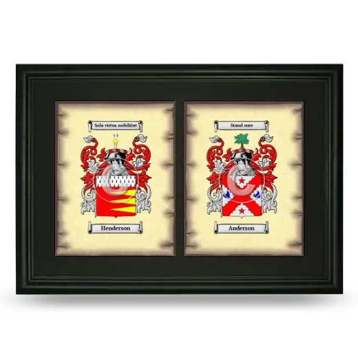 Double Coat of Arms Framed - Black