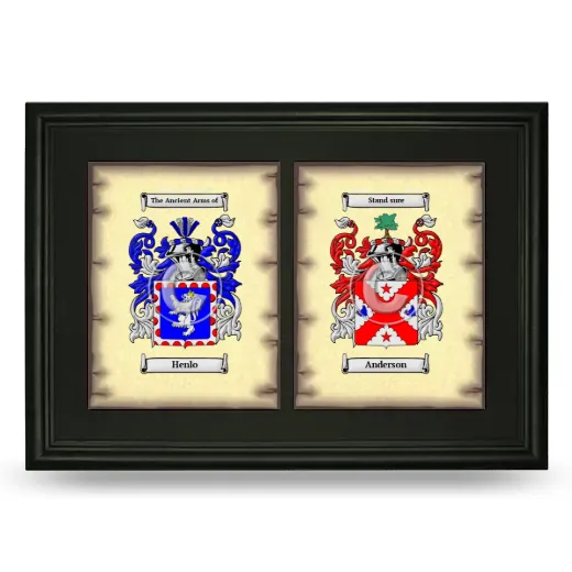 Double Coat of Arms Framed - Black