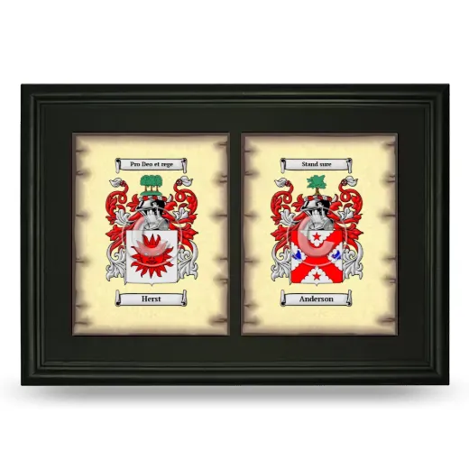 Double Coat of Arms Framed - Black