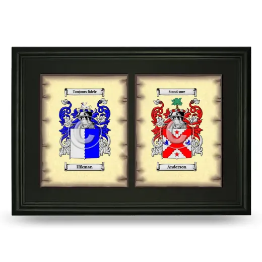Double Coat of Arms Framed - Black