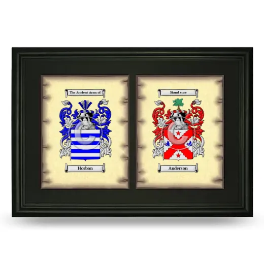 Double Coat of Arms Framed - Black