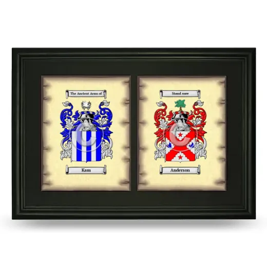 Double Coat of Arms Framed - Black