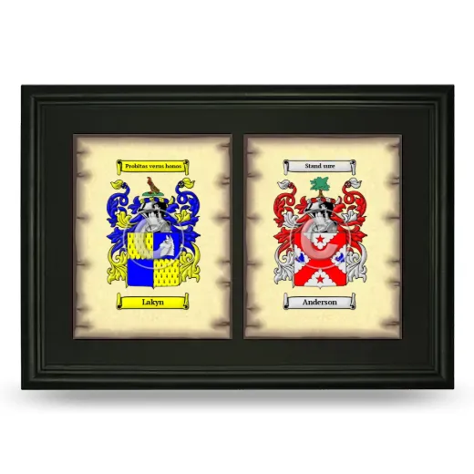 Double Coat of Arms Framed - Black