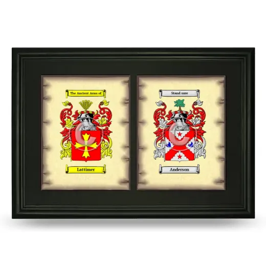 Double Coat of Arms Framed - Black