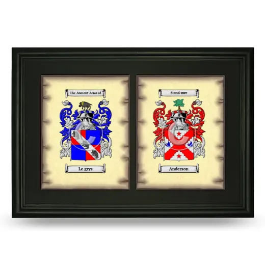 Double Coat of Arms Framed - Black