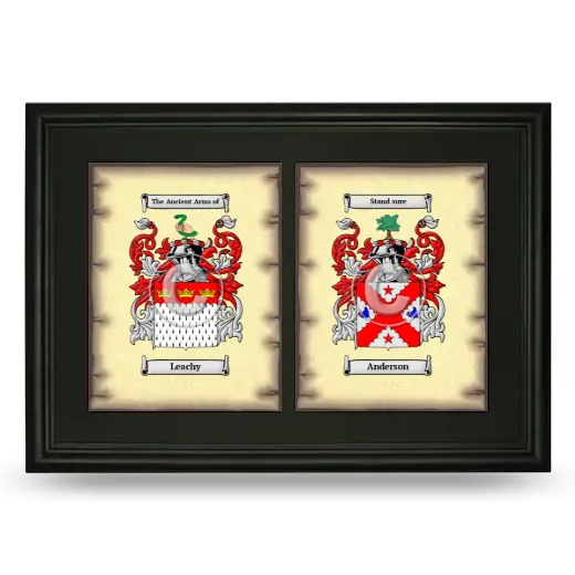 Double Coat of Arms Framed - Black