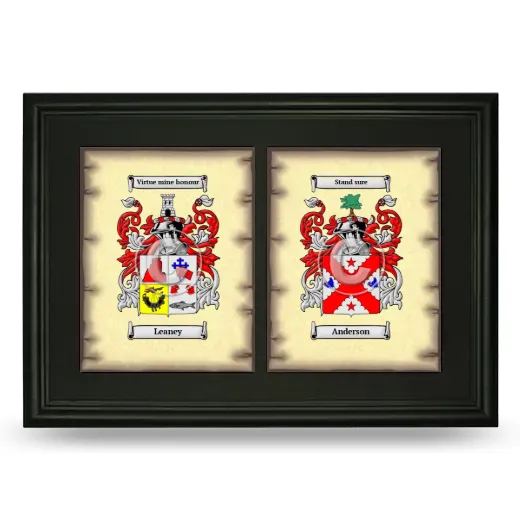 Double Coat of Arms Framed - Black