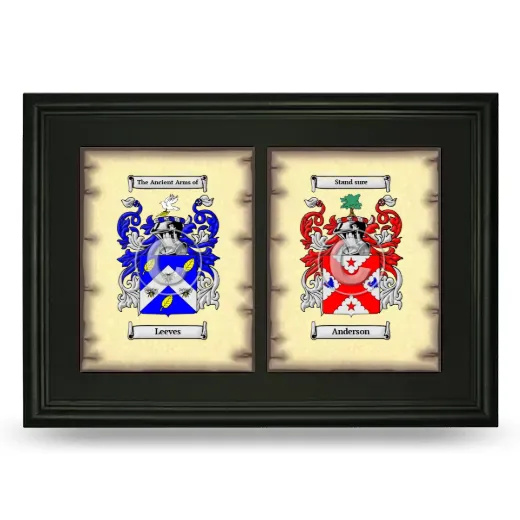Double Coat of Arms Framed - Black