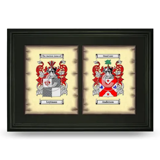 Double Coat of Arms Framed - Black