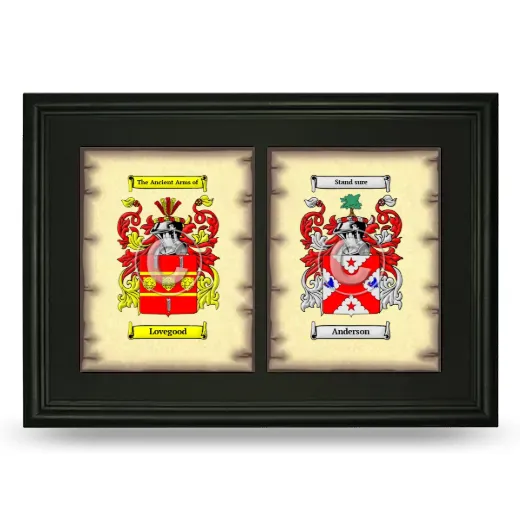 Double Coat of Arms Framed - Black