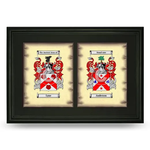 Double Coat of Arms Framed - Black