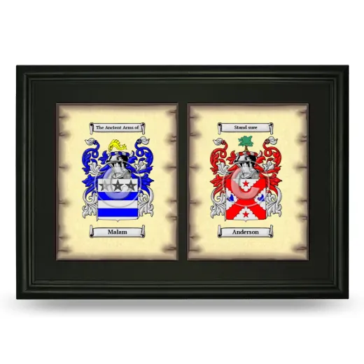 Double Coat of Arms Framed - Black