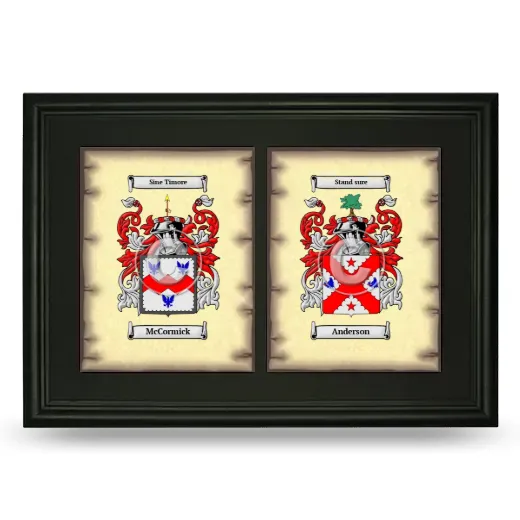 Double Coat of Arms Framed - Black