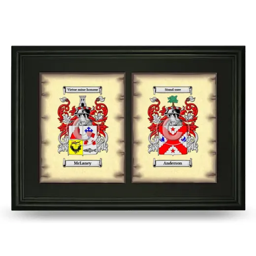 Double Coat of Arms Framed - Black