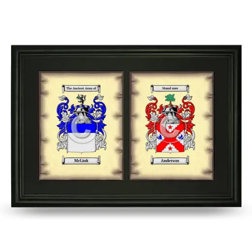 Double Coat of Arms Framed - Black