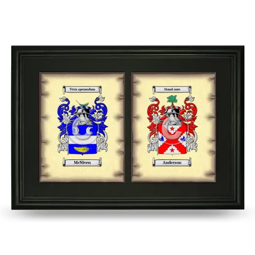 Double Coat of Arms Framed - Black