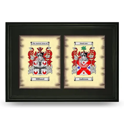 Double Coat of Arms Framed - Black
