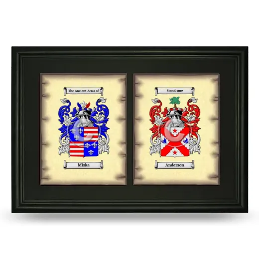 Double Coat of Arms Framed - Black
