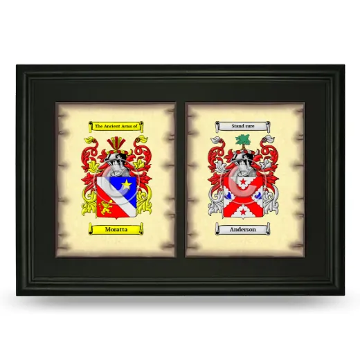 Double Coat of Arms Framed - Black