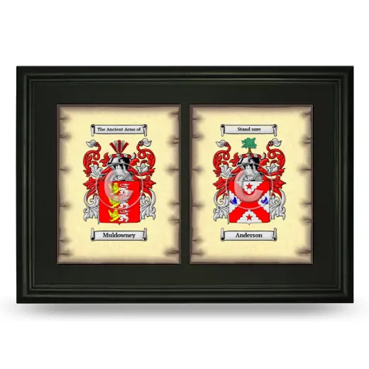 Double Coat of Arms Framed - Black